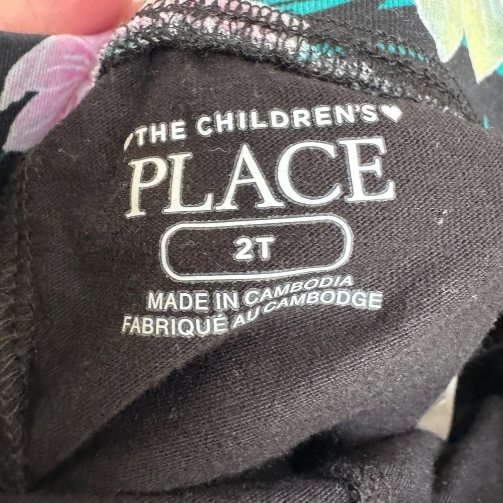 NWOT The Children's Place 2T Girls Black Multicolor Floral Skort Skirt